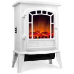 Chemine lectrique 2000w chauffage led effet feu de cheminee design pole  bois blanc