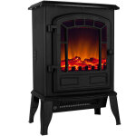 Chemine lectrique 2000w chauffage led effet feu de cheminee design pole  bois noir