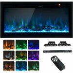 Chemin�e �lectrique 750w / 1500w, fausse chemin�e avec effet flamme 9 couleurs & 5 luminosit� r�glables, ...