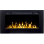 Chemine lectrique calbuco - murale ou encastrable - l101, 6 x p14 x h54, 4 cm - noire