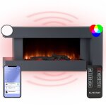 Cheminee electrique effet flamme, chemine electrique decorative chauffante de 2000w, tlcommande et ...