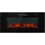 Chemine electrique encastrable, chauffage electrique de 1800w, fausse chemine decorative murale avec ...