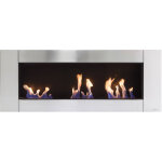 Purline - chemine  l'thanol en acier inox et 3 feux