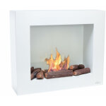 Purline - chemin�e �thanol en blanc avec kit de b�ches