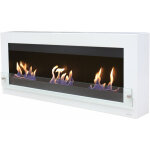 Purline - trs grande chemine murale  l'thanol en acier et verre tremp