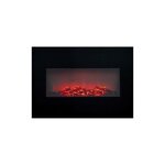 Chemine murale lectrique dcorative classic fire memphis noir 1800 w 66 x 13 x 46 cm