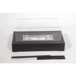 Cheminée de table au bioéthanol noir avec base en acier inoxydable et verre à l'éthanol pour l'intérieur ... Cheminée de table au bioéthanol noir avec base en acier inoxydable et verre à l'éthanol pour l'intérieur ...