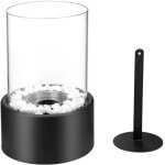 Chemin�e de table au bio�thanol noir avec base en acier inoxydable et verre � l'�thanol pour l'int�rieur ...