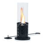 Chemine de table zelsius pour l'intrieur et l'extrieur avec flamme tourbillonnante noir  20 x 50, ...
