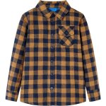 Chemise  carreaux pour enfants cognac et bleu 104 vidaxl 778003