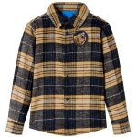 Chemise  carreaux pour enfants jaune et noir 116