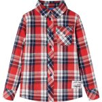 Chemise  carreaux pour enfants rouge et bleu marine 116 vidaxl409475
