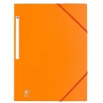Chemise  lastique 3 rabats oxford 24 x 32 cm dos 2 cm - couleurs tendance orange - lot de 10