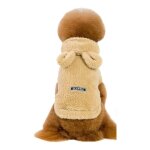 Chemise, peignoir � capuche pour chiens et chats, polaire, chaud et moelleux m beige