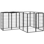 Chenil pour chiens 14 panneaux - parc enclos pour animaux noir 50x100cm acier enduit de poudre bv887591 ...