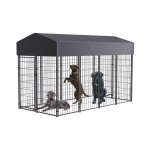 Bingo paw - chenil pour chien xterieur cage chein xxl enclos pour chiens parc en mtal avec toit tissu ...