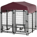 Chenil extrieur pour chien - cage chien - enclos chien - toile toit impermable anti - uv, porte verrouillabl ...