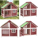 Chenil moka 96x60, 5x87 cm bois de pin solide - niche pour chien - chenil extrieur - abri pour chien ...