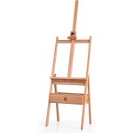 Chevalet en bois de hetre avec 1 tiroir, reglable en hauteur jusqu'a 193, 5m, trepied peinture portable ...