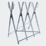 Chevalet de sciage galvanis rglable avec poignes porte bche 80 x 80 cm