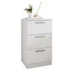 Beaux meubles pas chers - chevet chiffonnier 3 tiroirs blanc l 38 h 68. 3 p 36. 2 cm