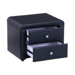 Homy france - chevet malte simili cuir noir 50x38x38 cm