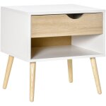 Chevet table de nuit tiroir niche design moderne panneau de particules classe e1 pieds en bois massif ... Chevet table de nuit tiroir niche design moderne panneau de particules classe e1 pieds en bois massif ...
