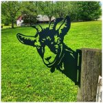 Ch�vre m�tal fer forg� ext�rieur ferme pendentif animal ornement sculpture rouill� fonte silhouettepour ...