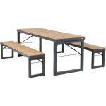 Chianti salon de jardin avec table et 2 bancs en anthracite / marron pour 6 - 8 personnes bois avec banc ... Chianti salon de jardin avec table et 2 bancs en anthracite / marron pour 6 - 8 personnes bois avec banc ...