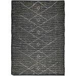 Thedecofactory - chic tribal - tapis en jonc de mer motif tribal noir 160x230