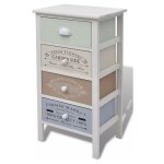 Chiffonnier 4 tiroirs bois paulownia massif blanc frenchy