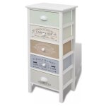 Chiffonnier 5 tiroirs bois paulownia massif blanc frenchy