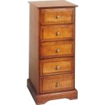 Chiffonnier 5 tiroirs merisier louis philippe l 44, 2 cm h 93, 7 p 41 cm - marron