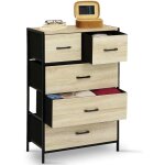 Idmarket - chiffonnier 5 tiroirs en tissu utah 60 cm commode semainier design industriel