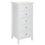 Chiffonnier albane - 5 tiroirs - pin blanc Chiffonnier albane - 5 tiroirs - pin blanc