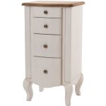 Chiffonnier en bois blanc cass patin 4 tiroirs - betsy