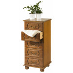 Beaux meubles pas chers - chiffonnier chne rustique 5 tiroirs l 44. 2 h 93. 7 p 41 cm - marron