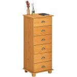 Chiffonnier colmar avec 6 tiroirs, en pin massif finition teintée / cirée Chiffonnier colmar avec 6 tiroirs, en pin massif finition teintée / cirée
