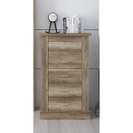Chiffonnier, meuble de rangement coloris chêne vieilli - longueur 66 x profondeur 39. 6 x hauteur 104 ... Chiffonnier, meuble de rangement coloris chêne vieilli - longueur 66 x profondeur 39. 6 x hauteur 104 ...