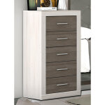Chiffonnier, meuble de rangement coloris pin andersen, pin gris - longueur 50 x profondeur 34, 6 x hauteur ...