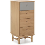 Chiffonnier de nuit magnus 4 tiroirs, bois massif, 40 cm largeur