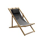 Proloisirs - chilienne newton en teck fsc / tpep - 40 x 94 x 59 cm - noir Proloisirs - chilienne newton en teck fsc / tpep - 40 x 94 x 59 cm - noir