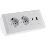 Chilitec bloc multiprise 23572, 2 prises, usb - a + c, 16a / 250v, blanc