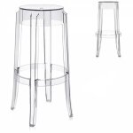 Tabouret moderne x2 haut cuisine salon transparent polycarbonate Tabouret moderne x2 haut cuisine salon transparent polycarbonate