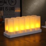 Choyclit - bougies rechargeables 12 bougies chauffe - plat led sans flamme vacillantes, comme de vraies ...
