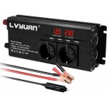 Choyclit - convertisseur 12v 220v 1500w onduleur 12v 230v avec 2 prises et 4 usb affichage tension led ...