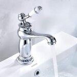 Choyclit - mitigeur robinet lavabo laiton céramique Évier robinet noir et blanc en porcelaine à long ... Choyclit - mitigeur robinet lavabo laiton céramique Évier robinet noir et blanc en porcelaine à long ...