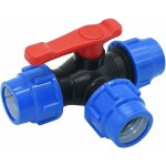 Vanne à bille d'arrêt, 25mm robinet à tournant sphérique à trois voies à connexion rapide pvc pe tuyau ... Vanne à bille d'arrêt, 25mm robinet à tournant sphérique à trois voies à connexion rapide pvc pe tuyau ...