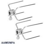 Chrom� fourchette viande aiguilles pour le barbecue brochettes � accrocher avec vis de pour rtisserie ...