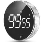 Chronom�tre num�rique rotatif rond � led, 99 minutes 59 secondes pour �tudier, m�ditation, alarme de ...